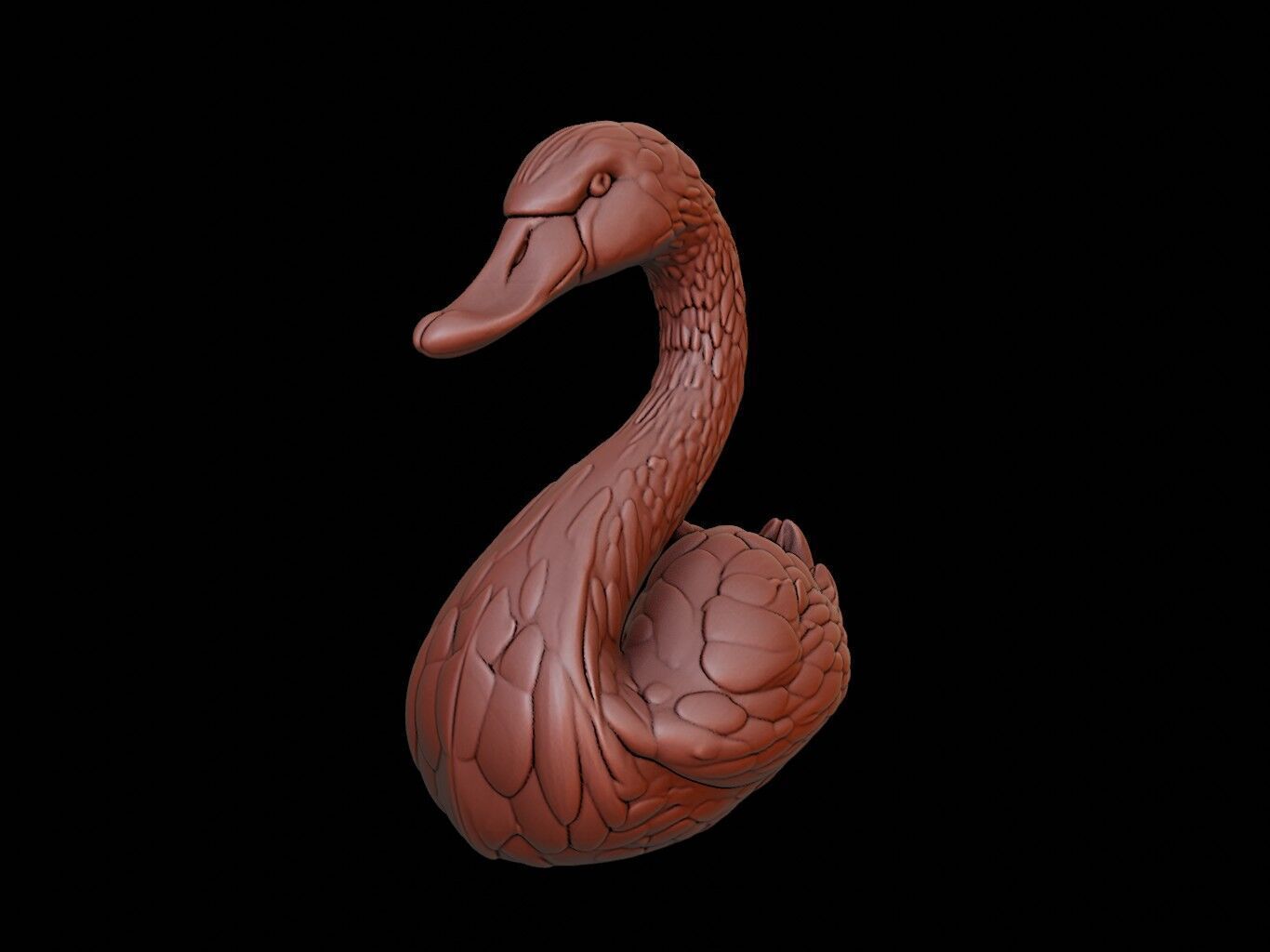 Swan Animal Bust 3D print model_1