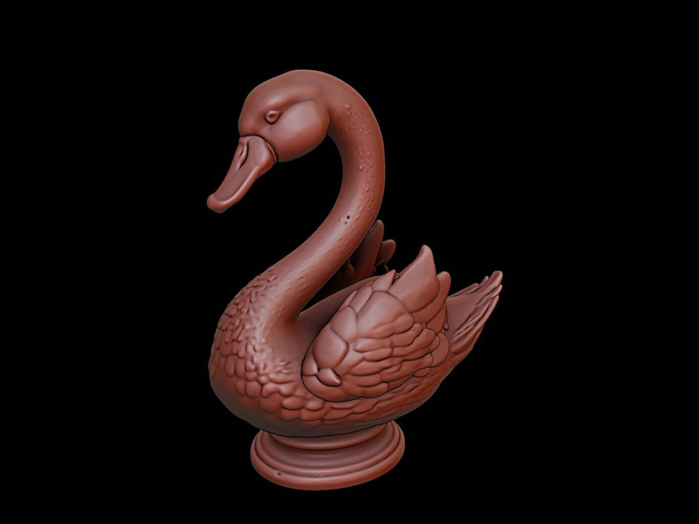 Swan Animal Bust 3D print model_2