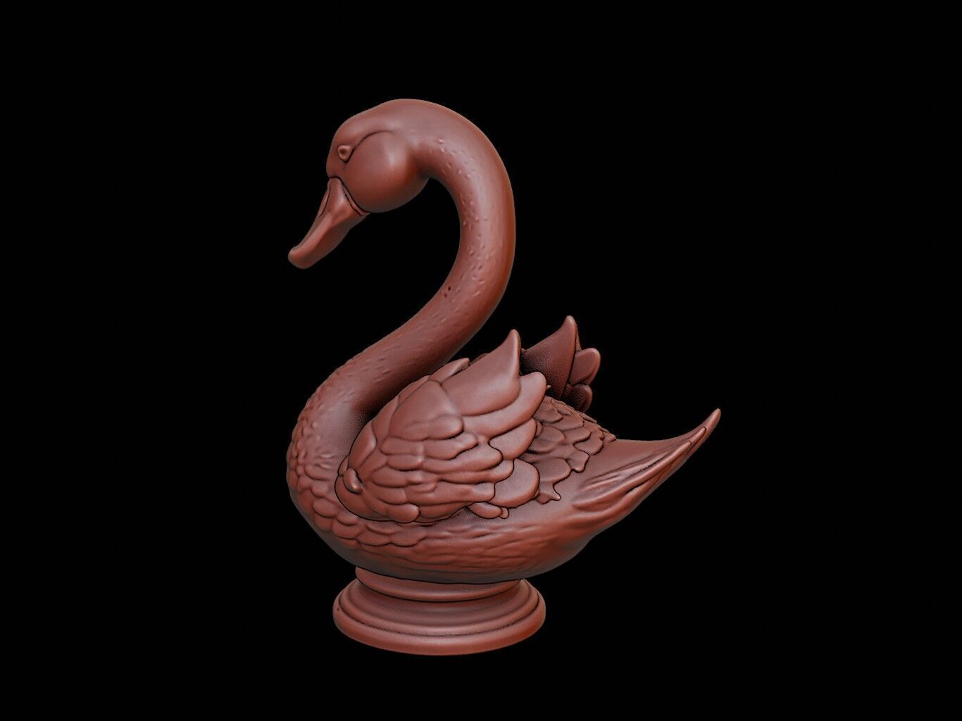 Swan Animal Bust 3D print model_1