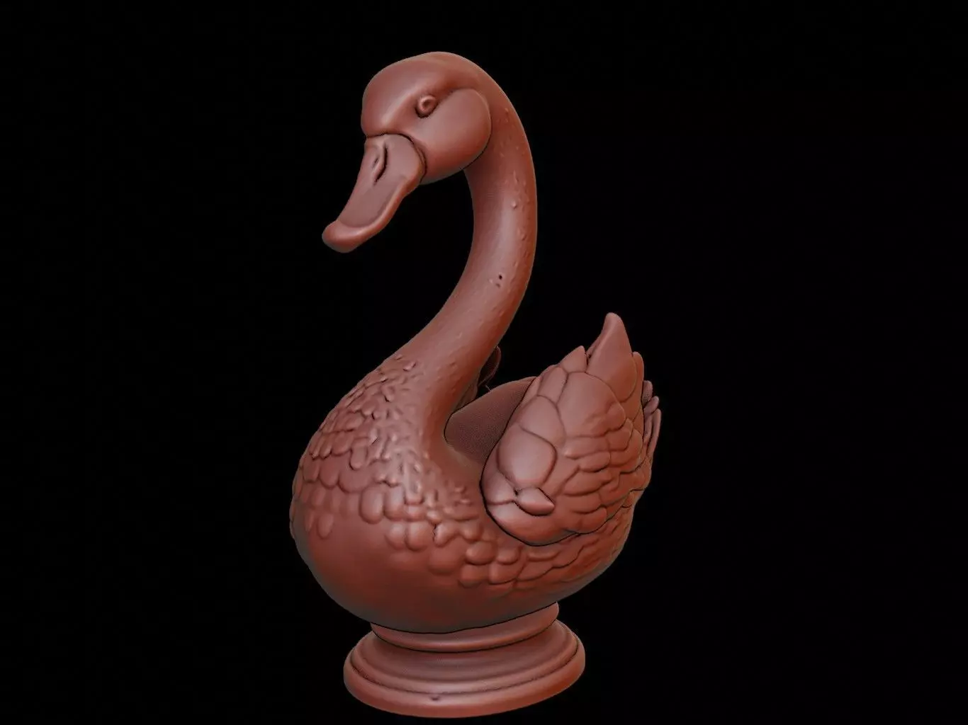 Swan Animal Bust 3D print model_0