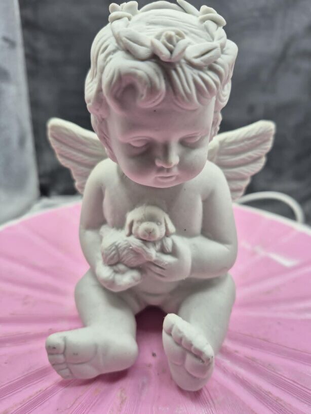 cherub holding puppy decoration 3D print model_5