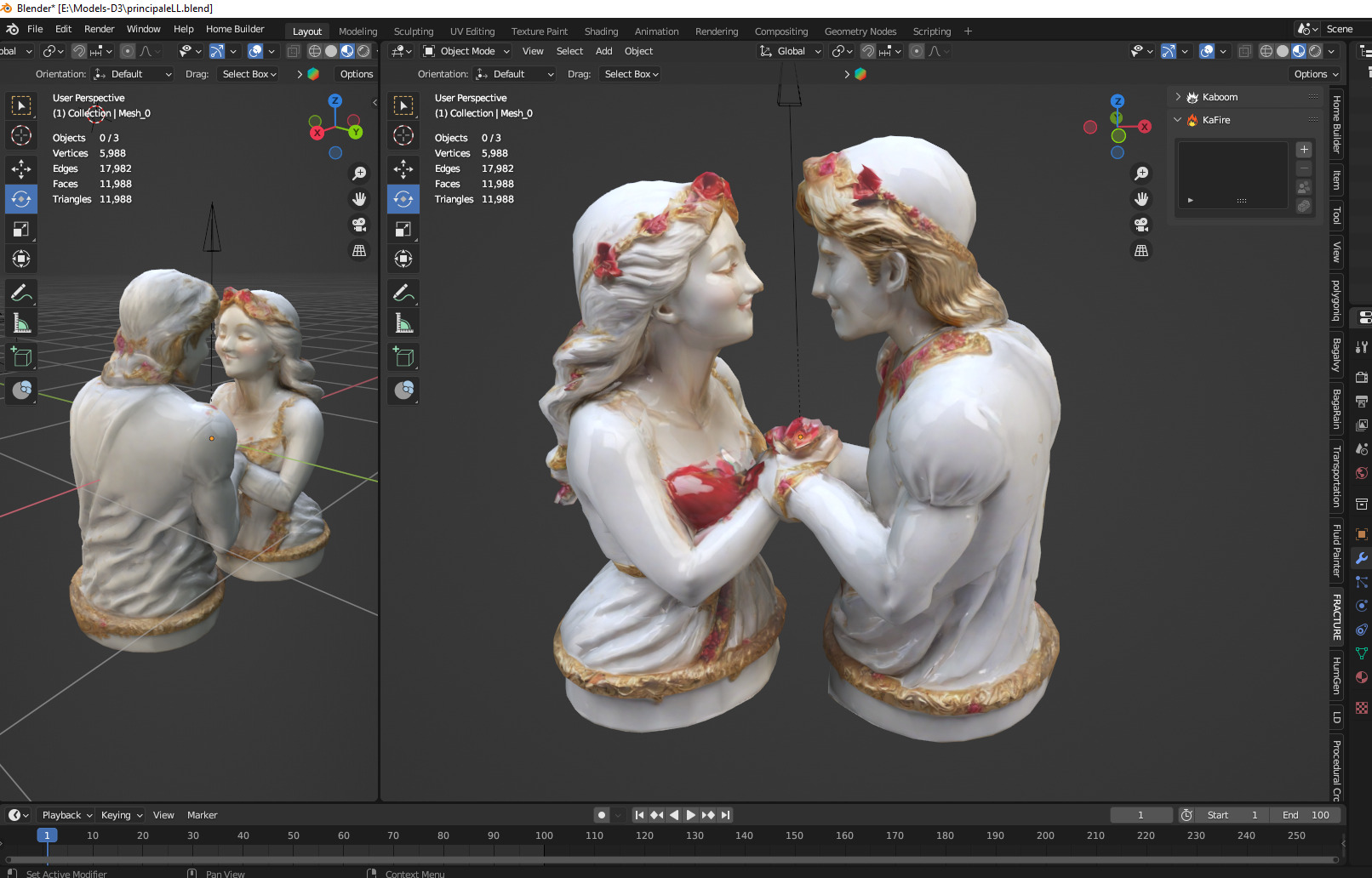 Romantic couple gift 03 Low-poly 3D model_2