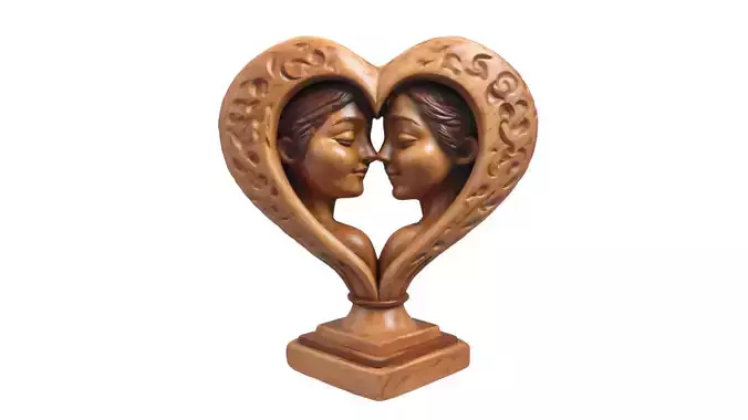 Romantic couple gift 04 Low-poly 3D model