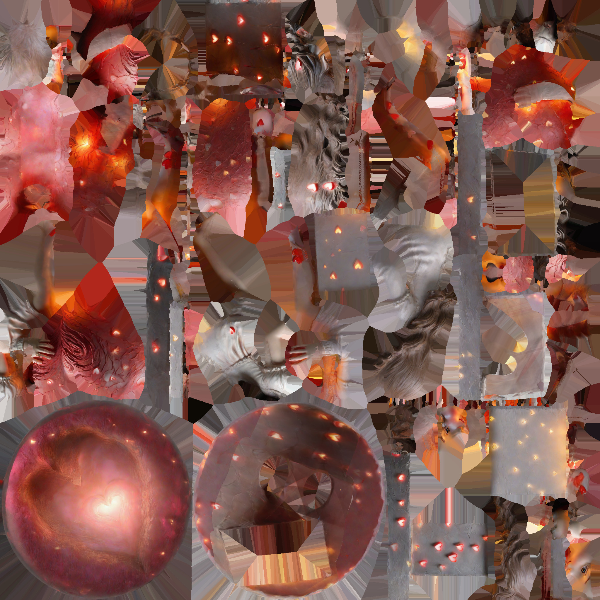 girl holding heart gift Low-poly 3D model_7