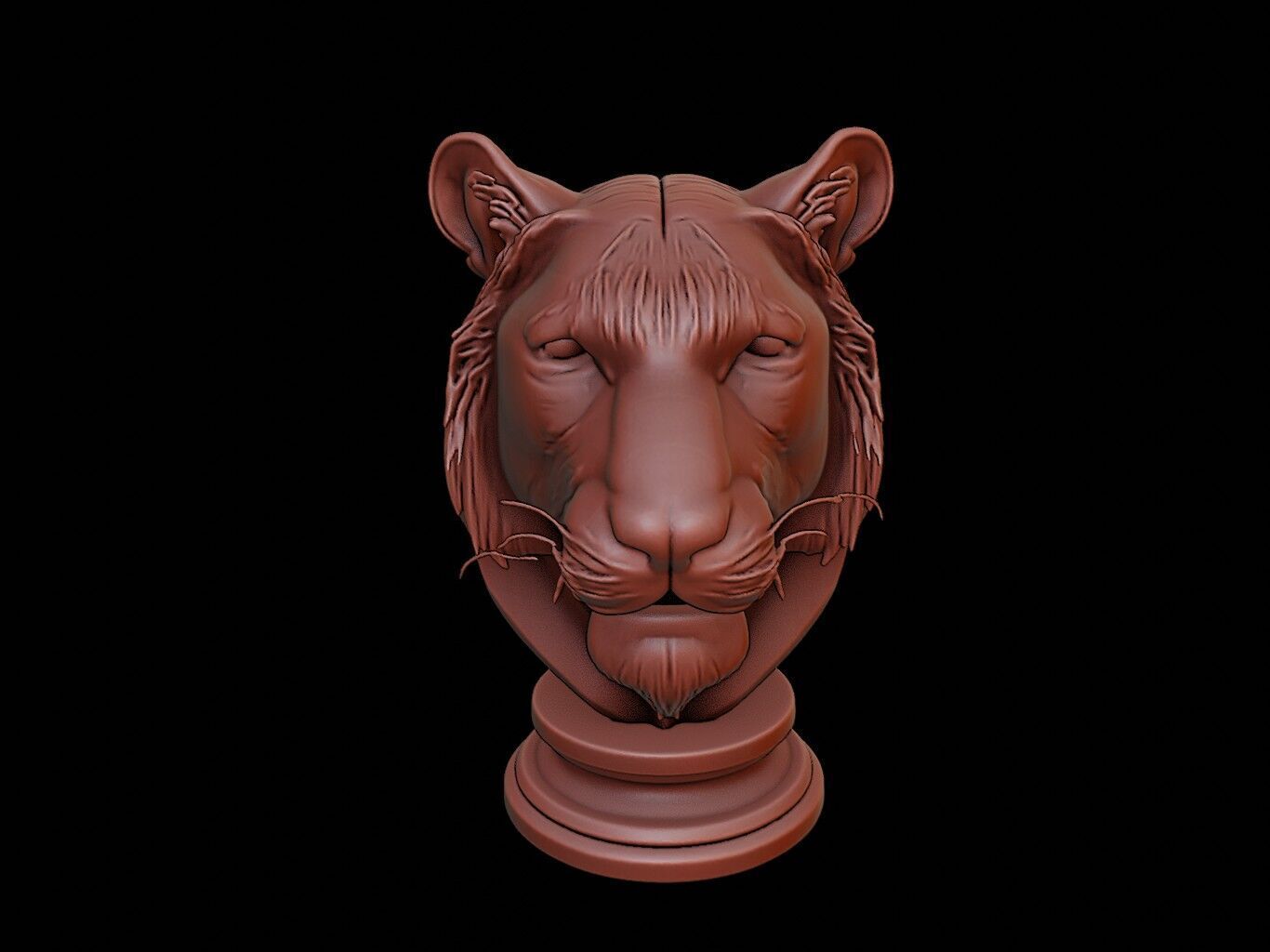 Tiger Animal Bust 3D print model_2
