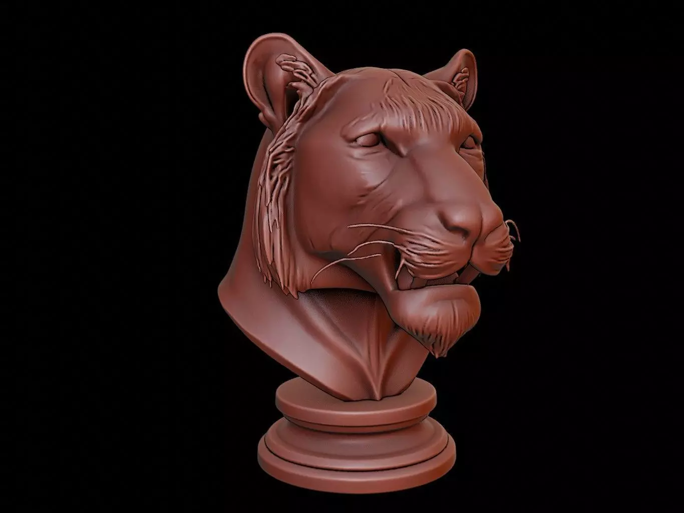 Tiger Animal Bust 3D print model_0