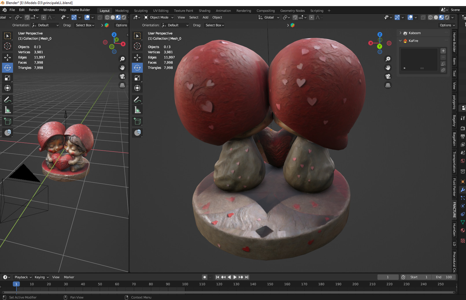 Romantic couple gift 05 Low-poly 3D model_5