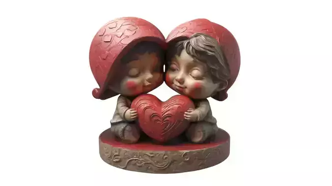 Romantic couple gift 05 Low-poly 3D model