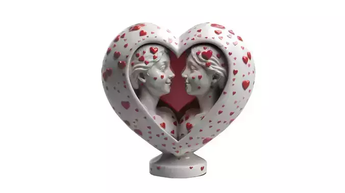 Romantic couple gift 06 Low-poly 3D model