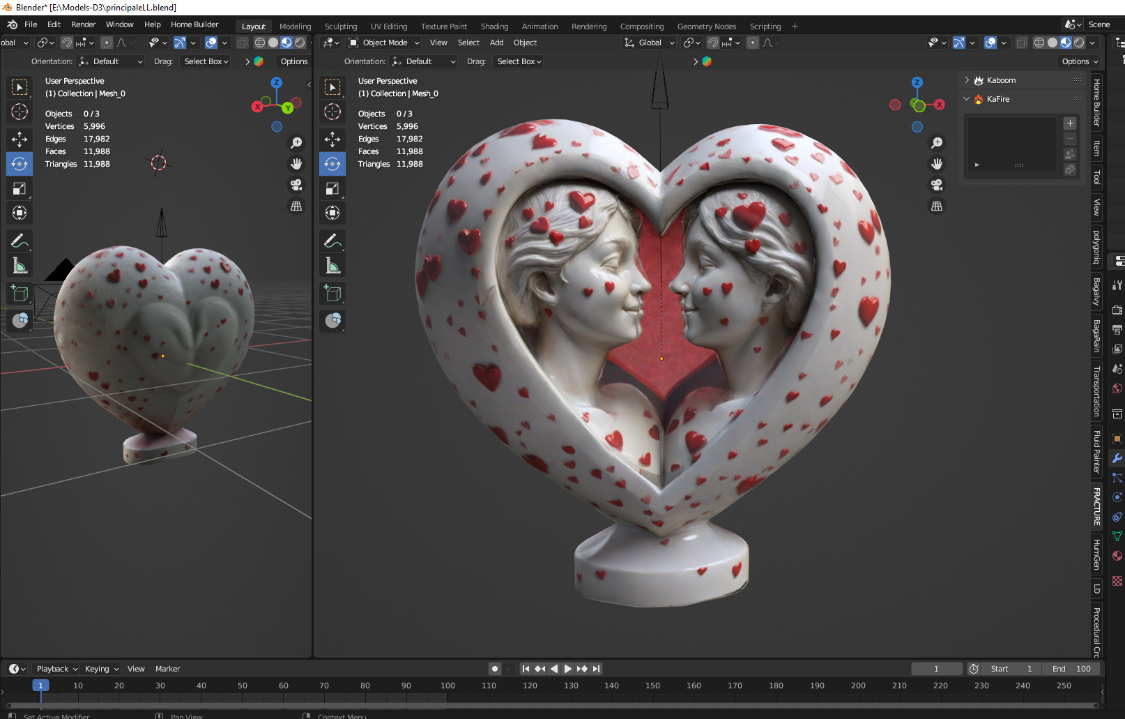 Romantic couple gift 06 Low-poly 3D model_2