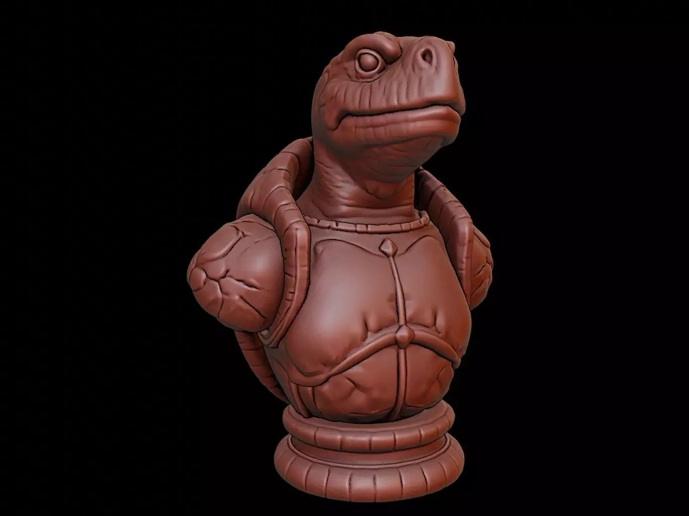 Tortoise Animal Bust 3D print model_0
