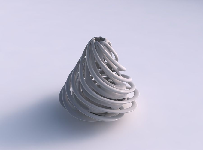 Vase flared double twisted small with collapsed top wide middle