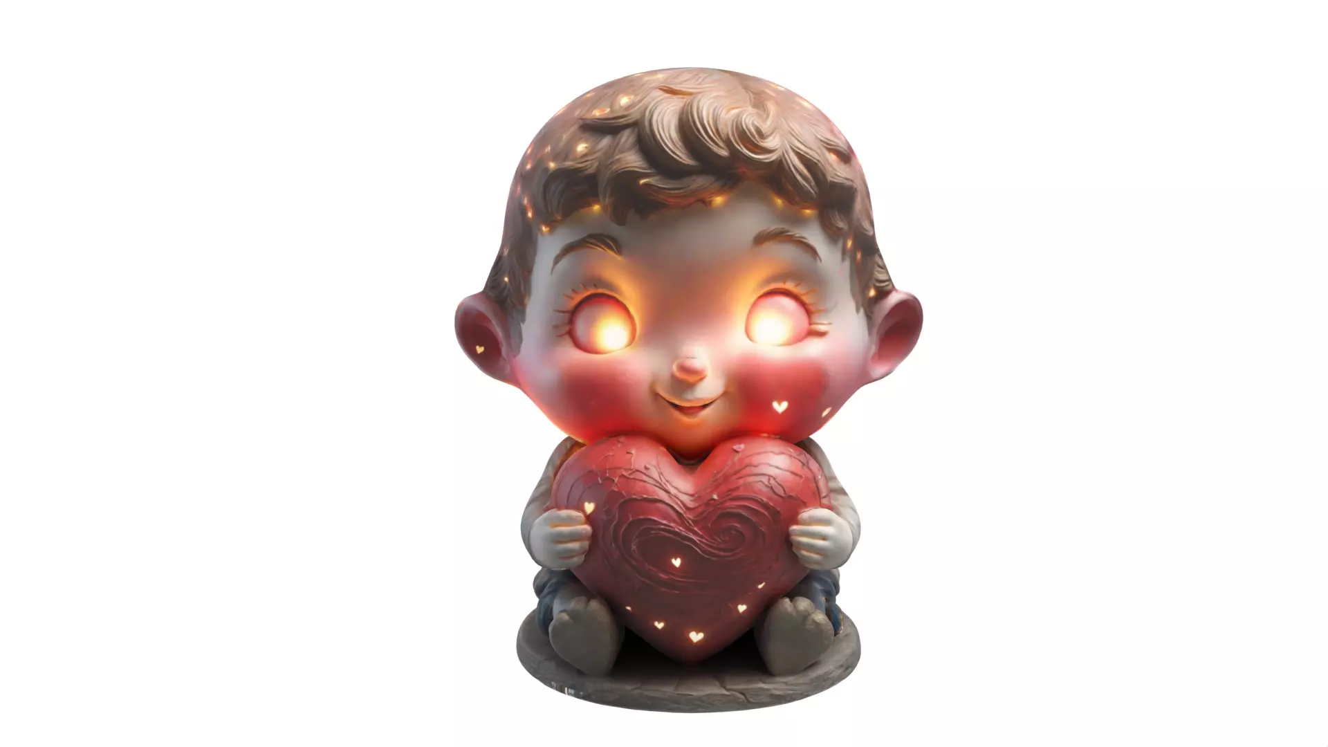 child holding heart Low-poly 3D model_0