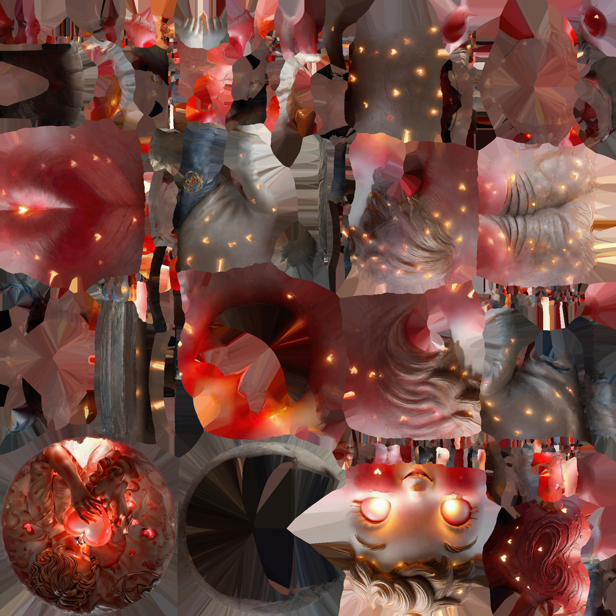 child holding heart Low-poly 3D model_7