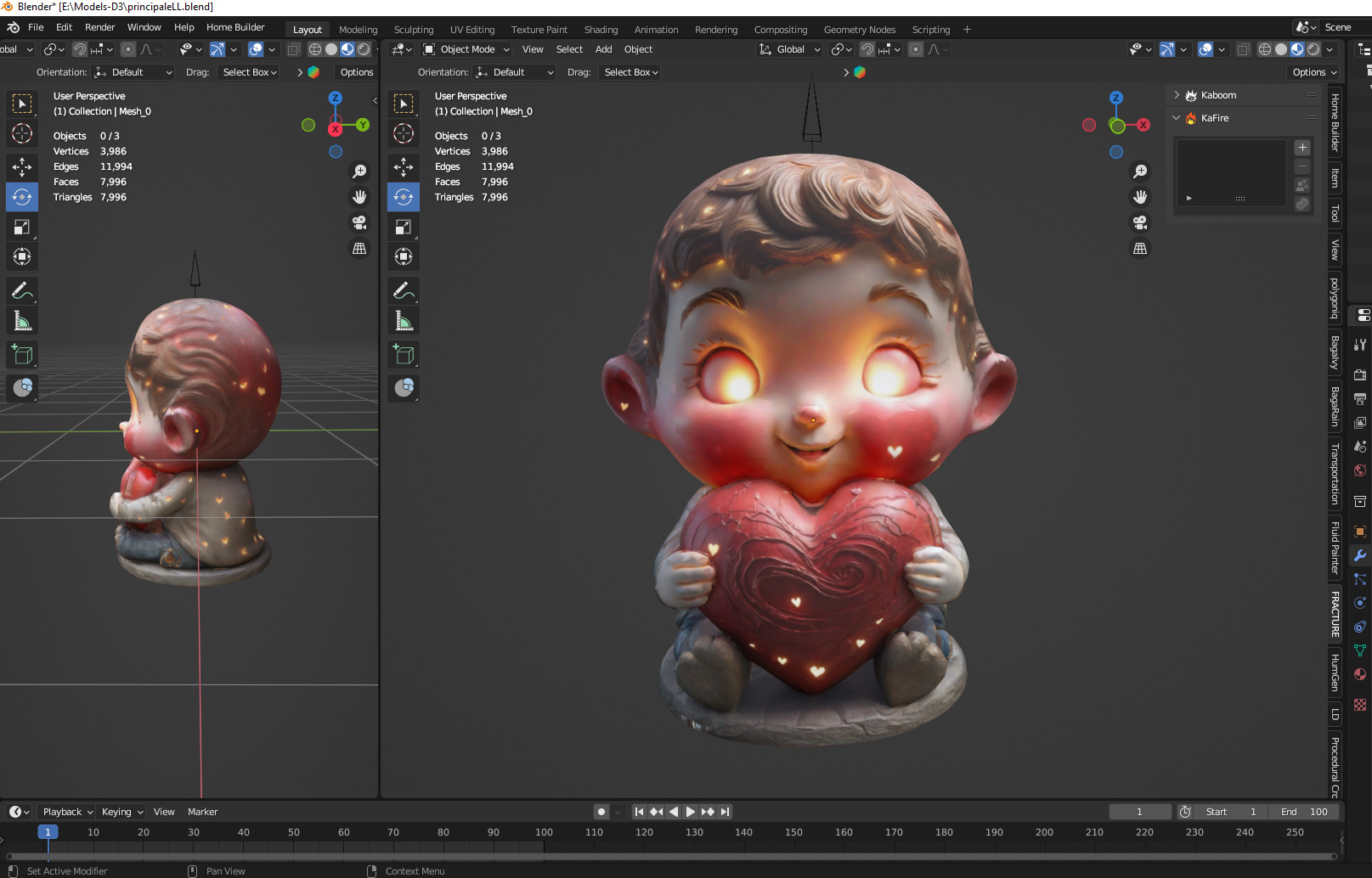 child holding heart Low-poly 3D model_2