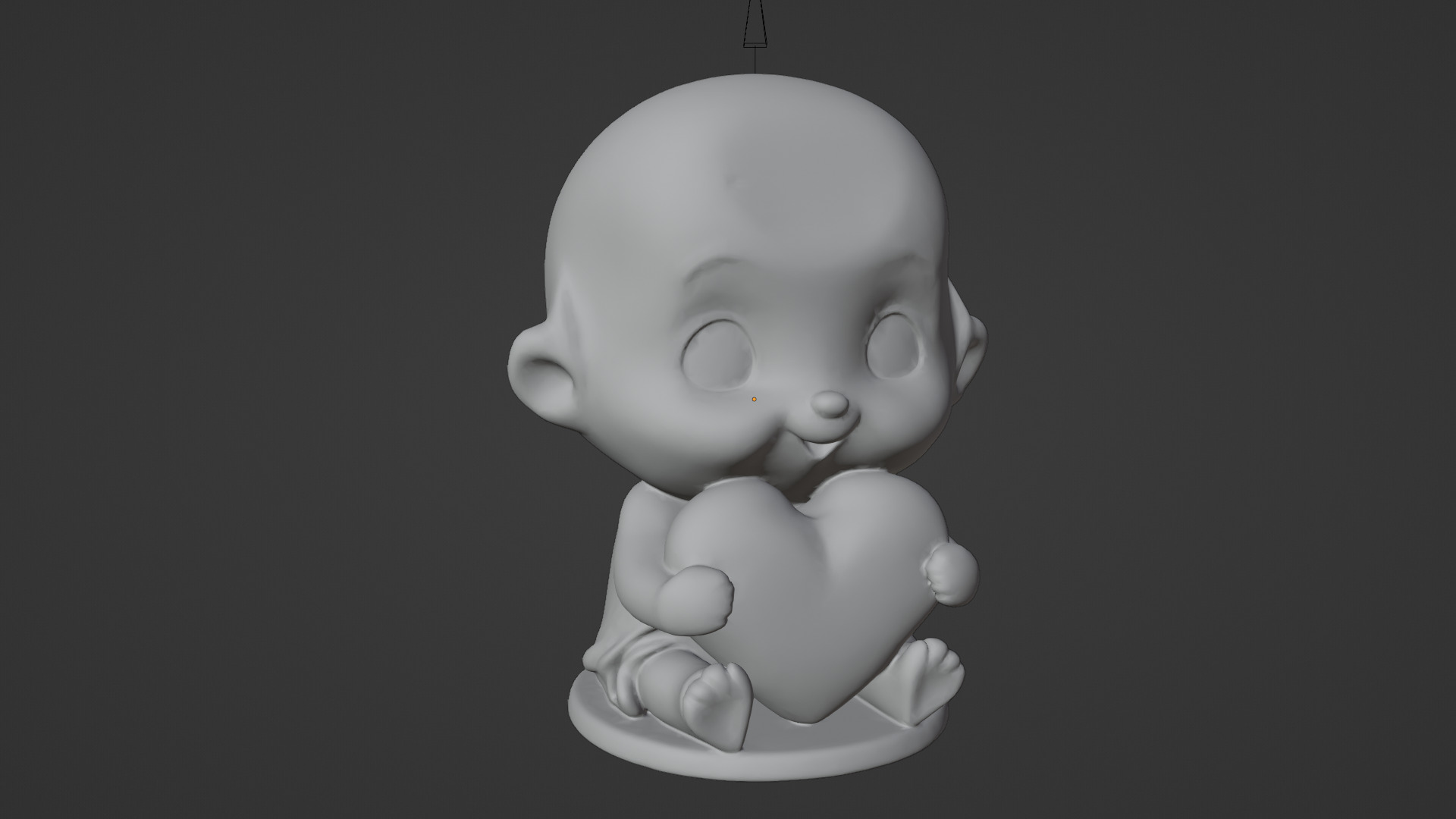 child holding heart Low-poly 3D model_5