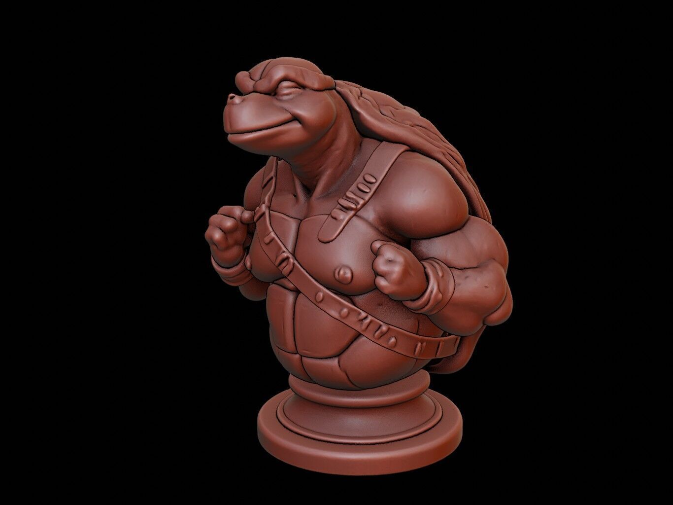 Turtle Animal Bust 3D print model_1