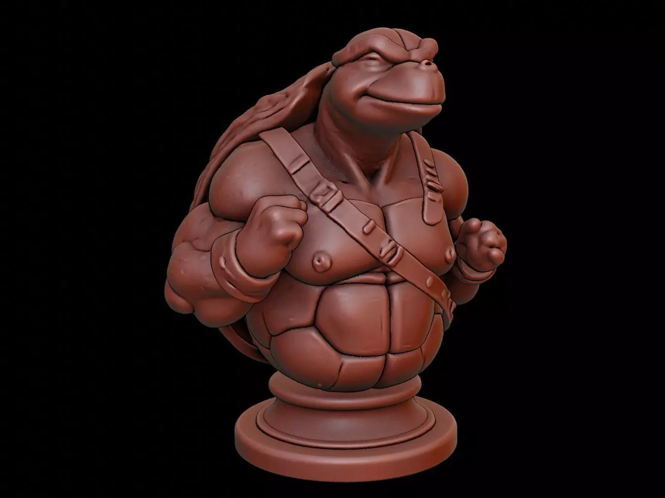 Turtle Animal Bust 3D print model_0