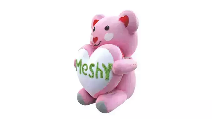 teddy bear gift 04 Low-poly 3D model