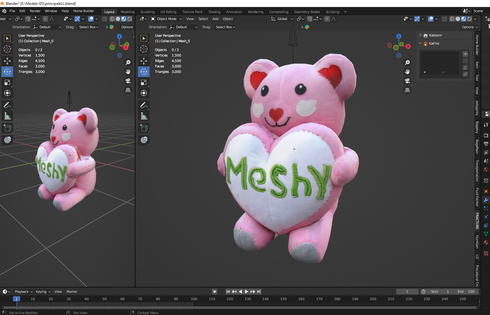 teddy bear gift 04 Low-poly 3D model_2