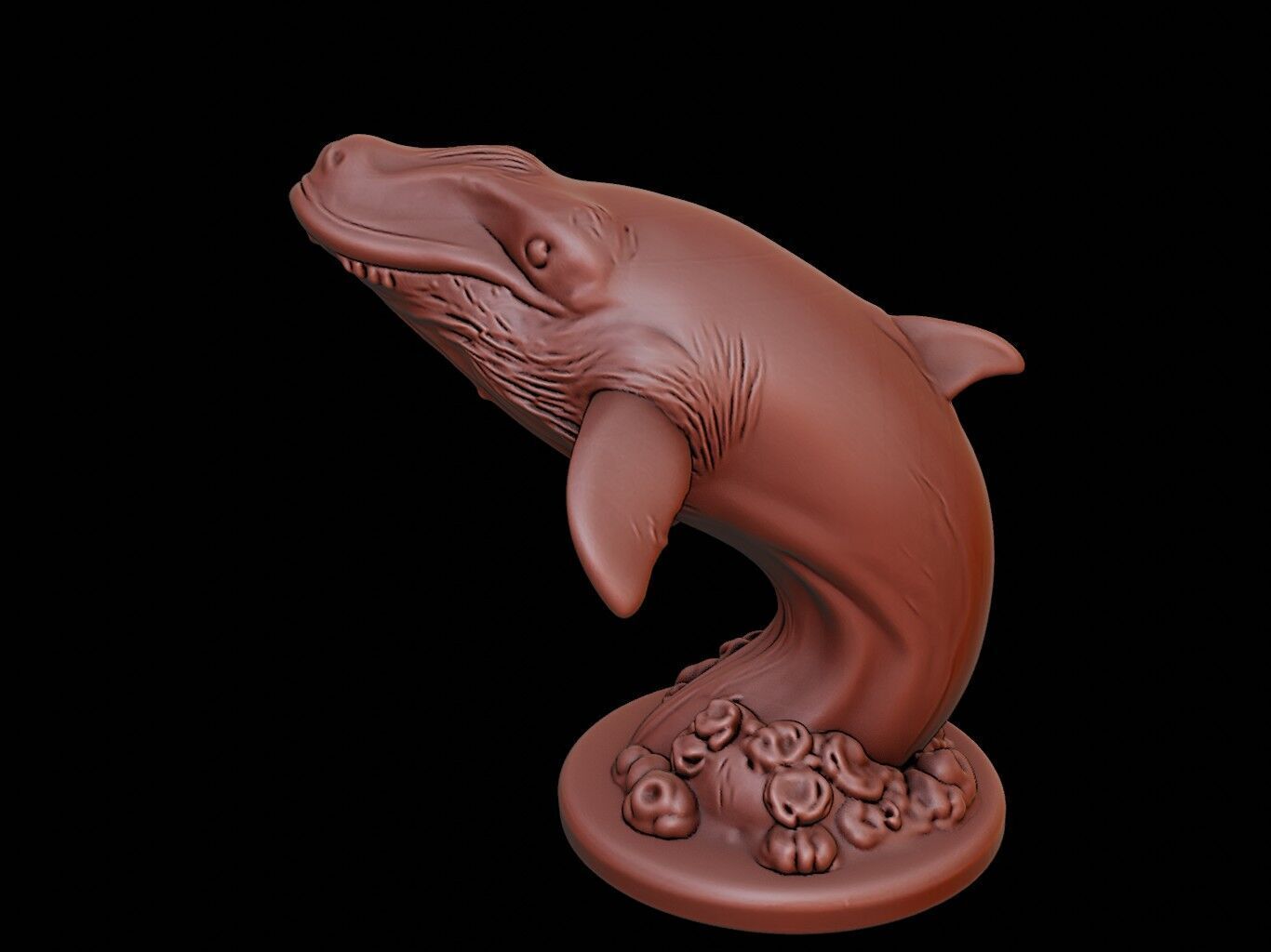 Whale Animal Bust 3D print model_2