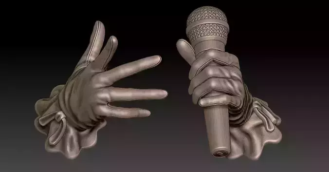 singer gloves and mic 3D print model