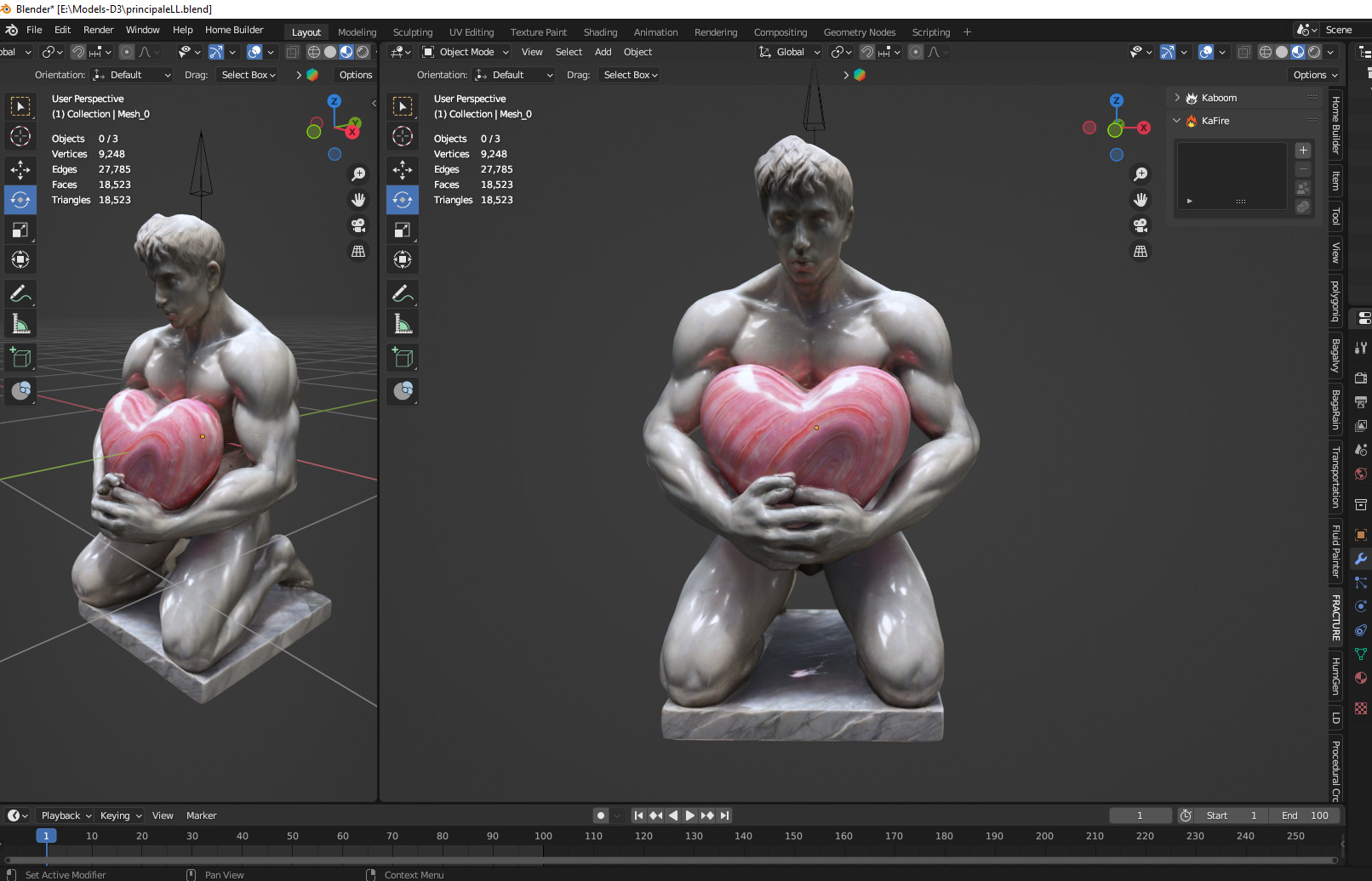 man holding heart gift Low-poly 3D model_2