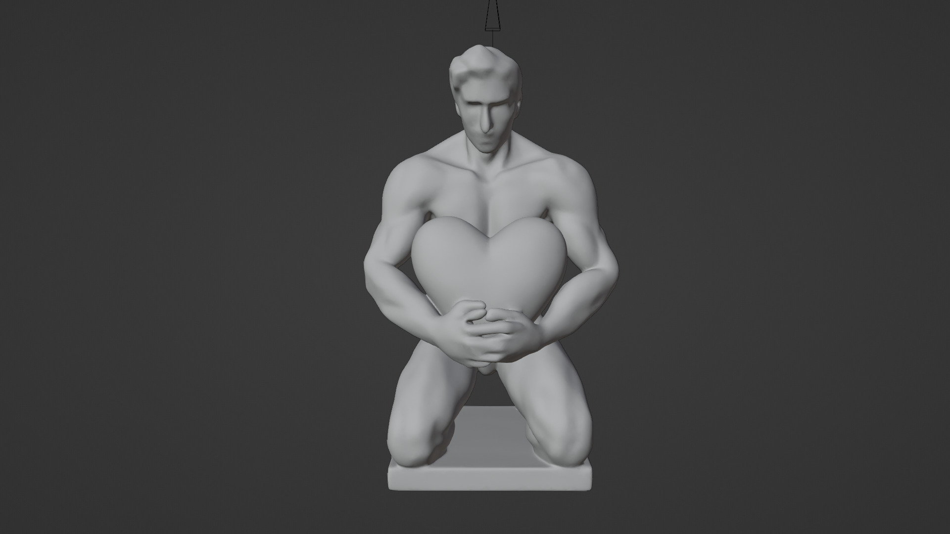 man holding heart gift Low-poly 3D model_5
