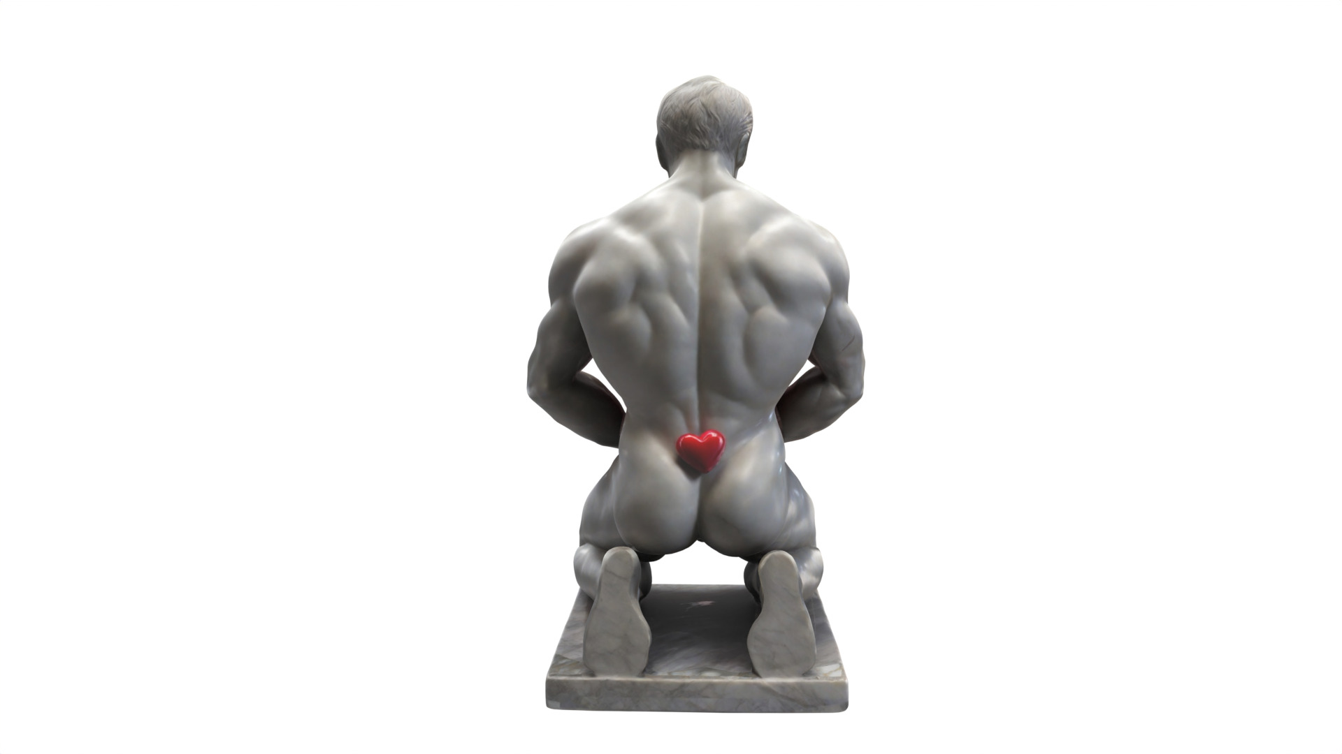 man holding heart gift Low-poly 3D model_3