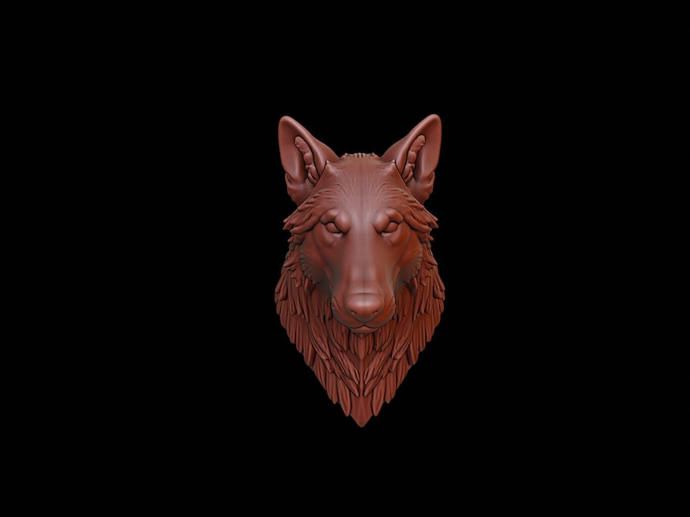 Wolf Animal Bust 3D print model_2