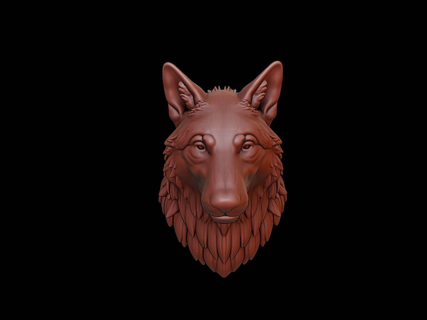 Wolf Animal Bust 3D print model_2