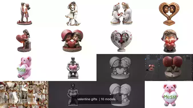 valentine gifts  11 items 3D Model Collection