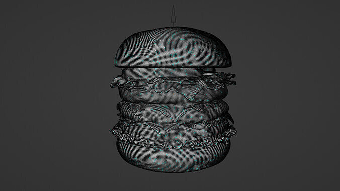 humburger Low-poly 3D model 5