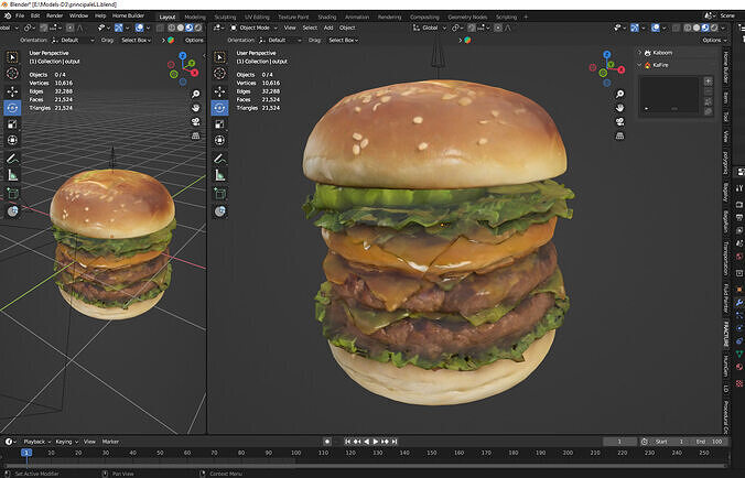 humburger Low-poly 3D model 2