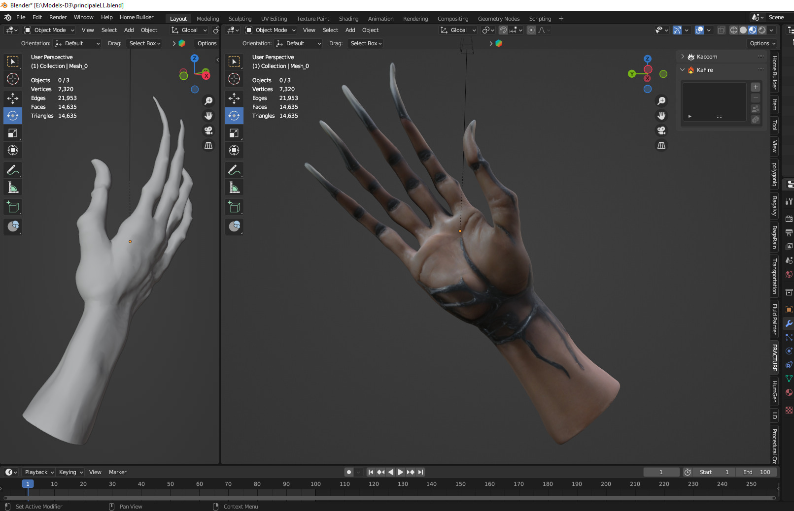 monster hand Low-poly 3D model_2