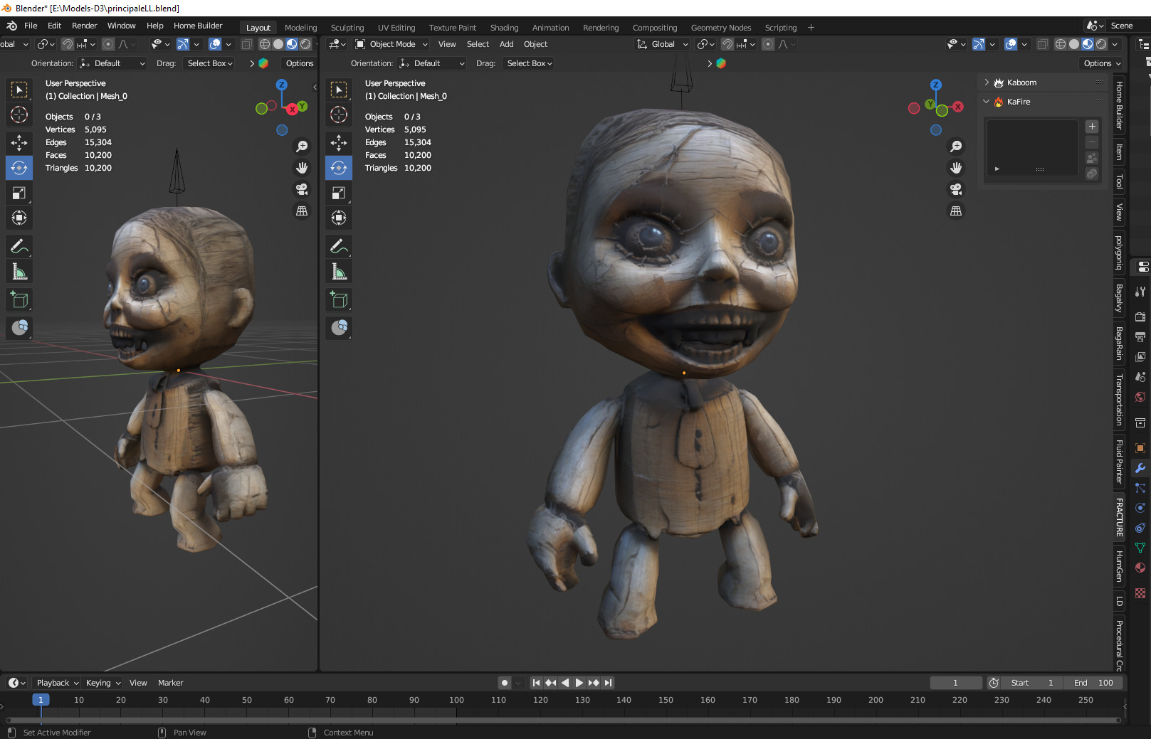 scary doll Low-poly 3D model_2