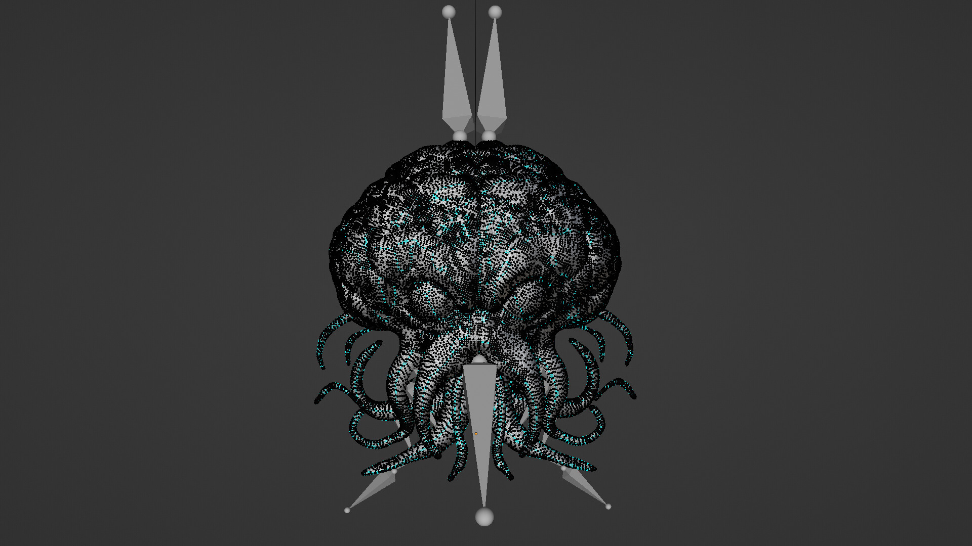 animated scarry brain Low-poly 3D model_5