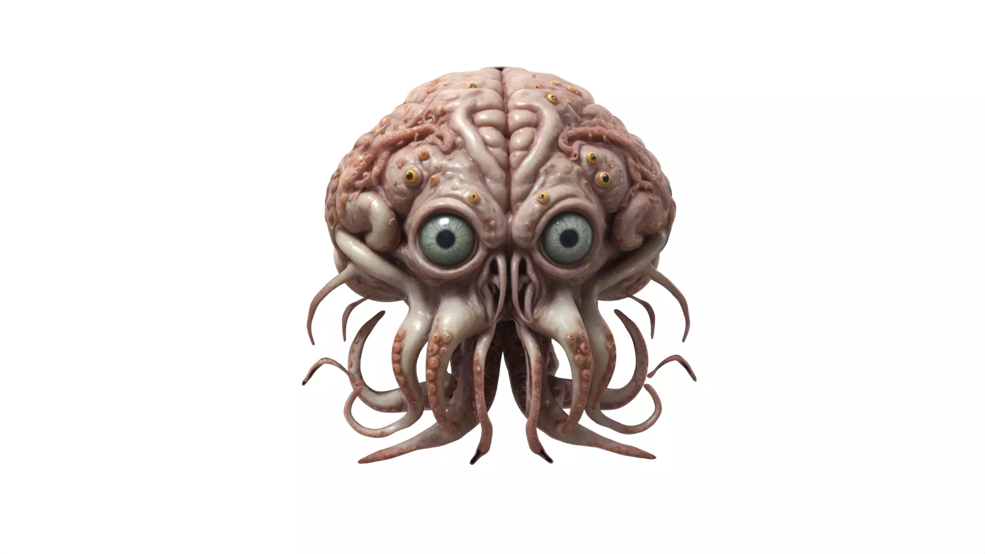 animated scarry brain Low-poly 3D model_0