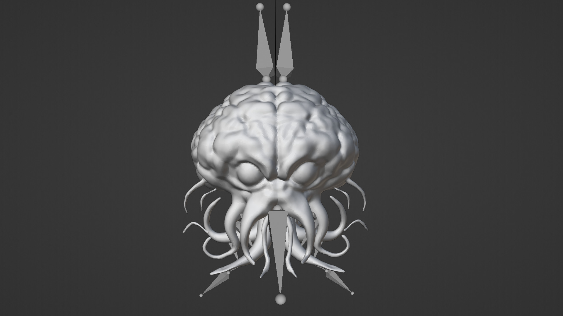 animated scarry brain Low-poly 3D model_6