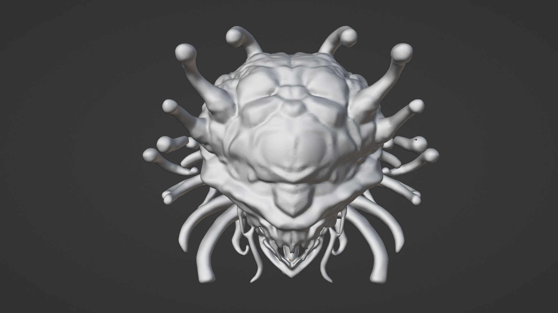 animated scarry brain Low-poly 3D model_6