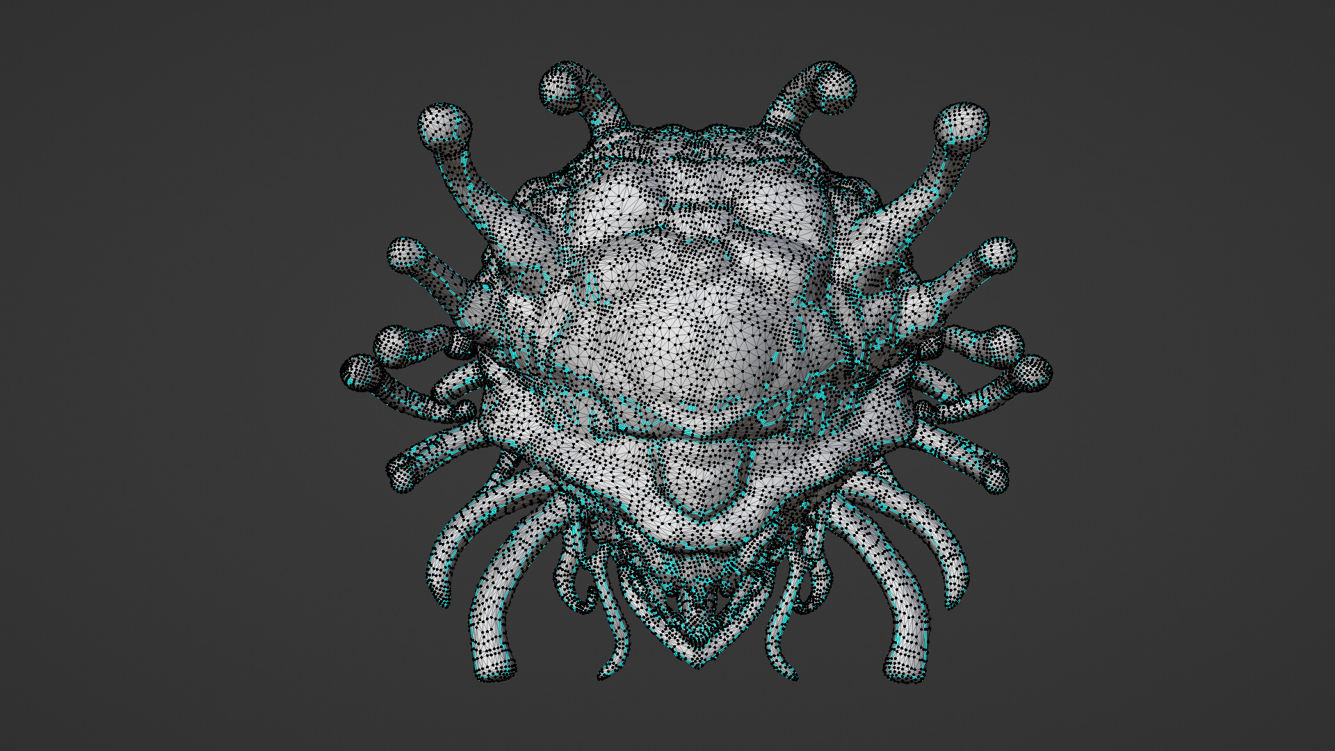 animated scarry brain Low-poly 3D model_7