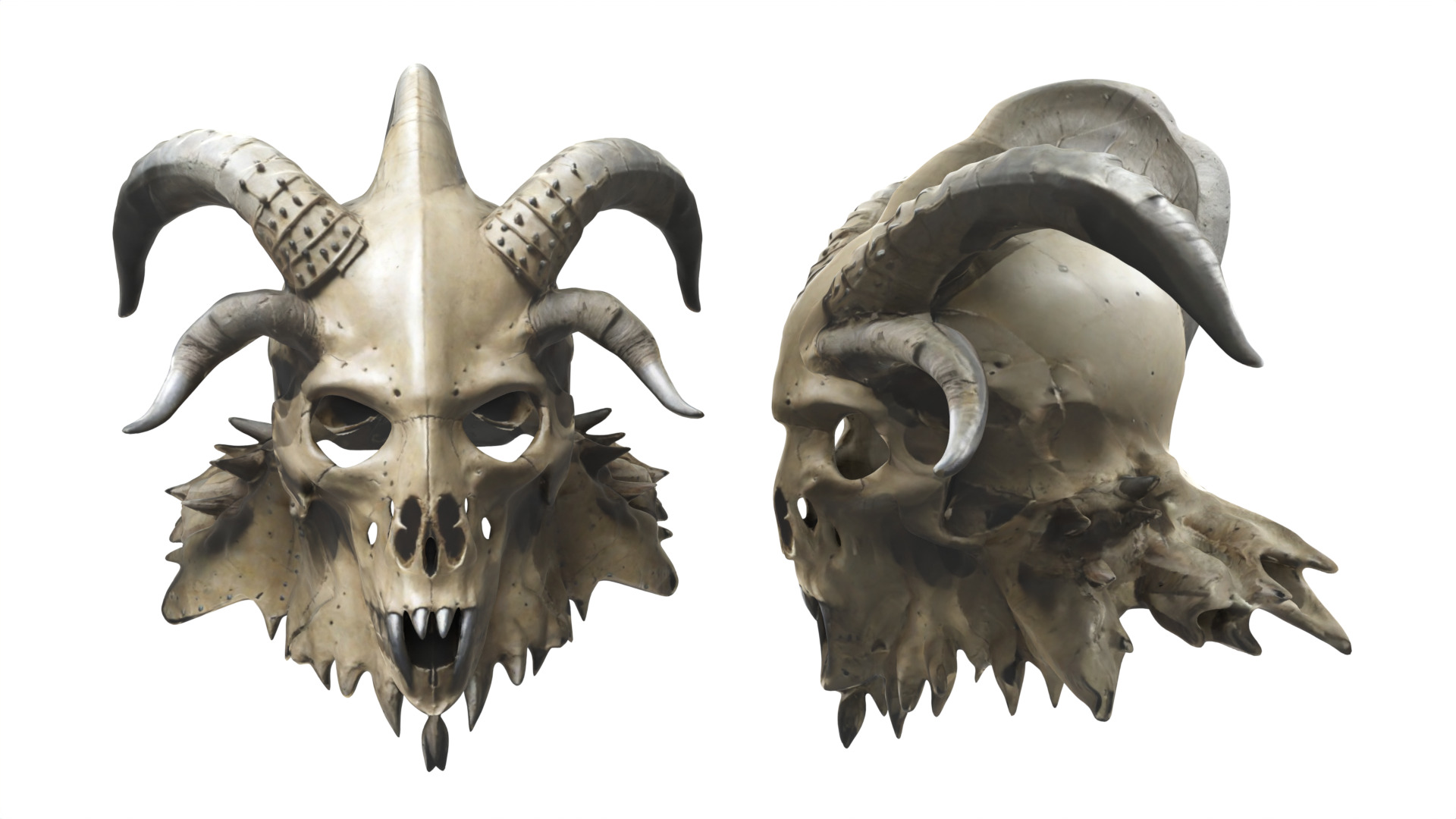 skull mask Low-poly 3D model_3