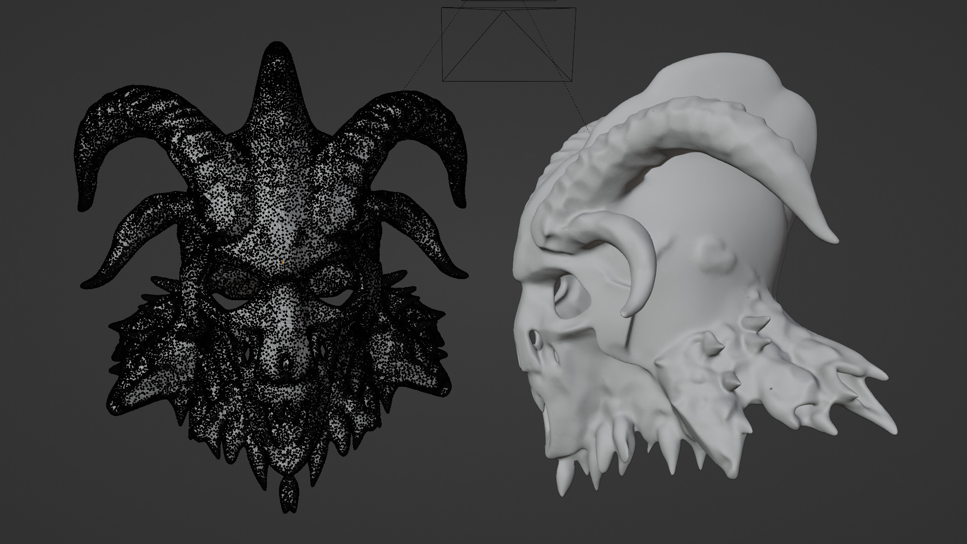 skull mask Low-poly 3D model_8