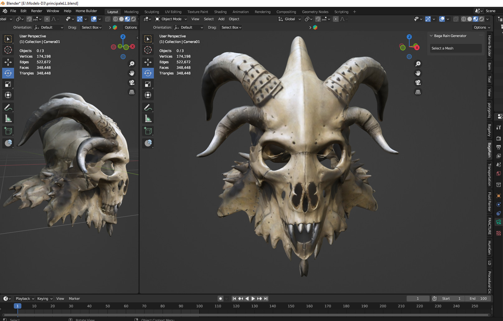 skull mask Low-poly 3D model_2