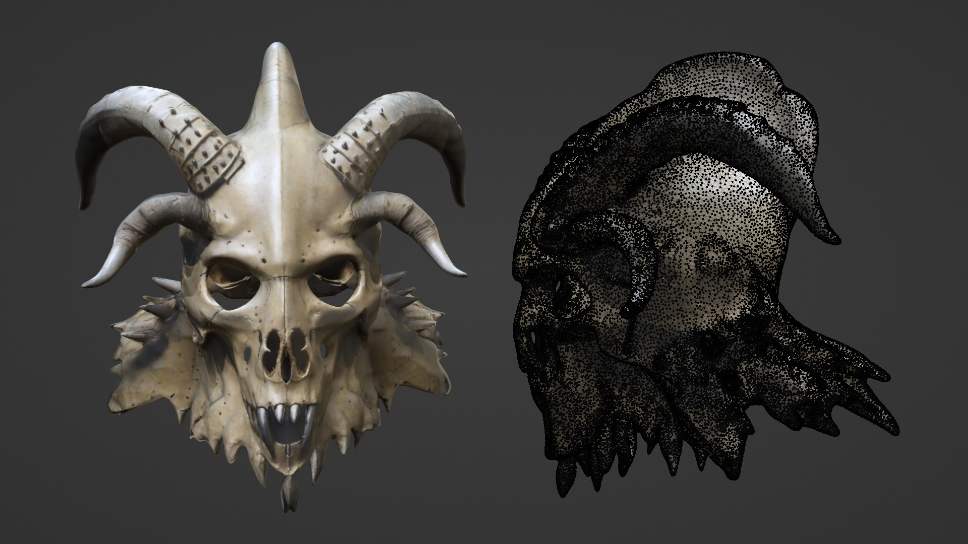 skull mask Low-poly 3D model_4