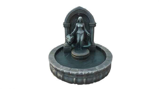 ancient fountain Low-poly 3D model