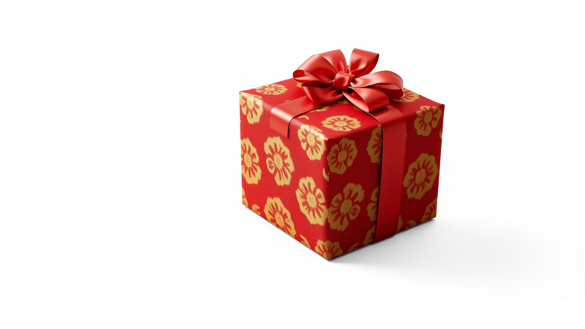 Luxurious Red Gift Box with Floral Motifs model pack Low-poly 3D model_4