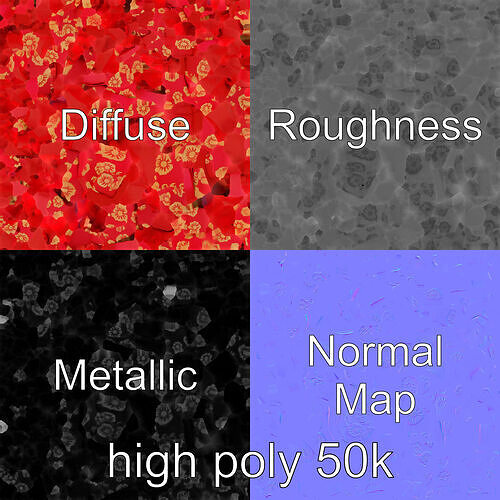 Luxurious Red Gift Box with Floral Motifs model pack Low-poly 3D model