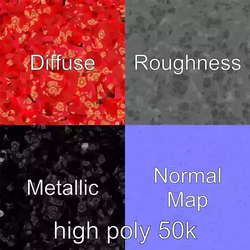 Luxurious Red Gift Box with Floral Motifs model pack