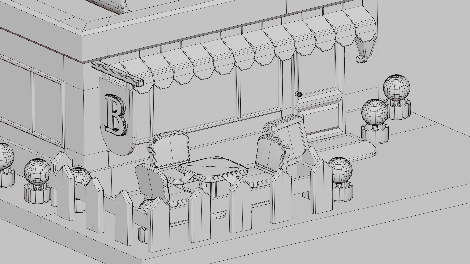 Bread Store - Isometric Low-poly 3D model_8
